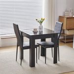 75x75cm High Gloss Dining Table and Chairs Set Small Dining Room Set