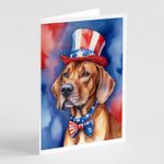 Caroline's Treasures Rhodesian Ridgeback Patriotic American Greeting Cards Pk 8