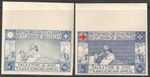 PALESTINE & TRANSJORDAN RED CROSS LABELS SET of 2 with & w/o OVERPRINTS #lju031