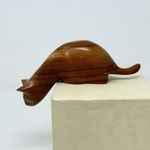 John Mainwaring Hand Carved "Pukujumu" Cat Sculpture – Artisan Wood Art Figurine
