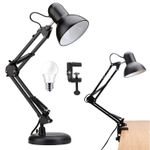 Swing Arm Desk Lamps W/ Bulbs + Clamp, Table Lamp Desk Light E27 Base