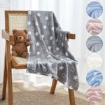 Soft Fleece Baby Blanket 60x90cm Plush Flannel Moses Basket Pram Girl Boy Stars