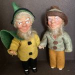 Two Rare Vintage 60’s Made In Republic of Ireland Leprechaun Souvenir dolls VGC