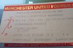 1991/92 Manchester United v Sheffield Wednesday (**TICKET**) Scoreboard Paddock