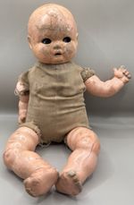 Vintage Creepy Moving Eyes Baby Doll Halloween Horror Gothic Prop Sold As Seen