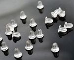 20pcs  Clear Soft Plastic Butterfly Earring Back Stoppers silicone QUICK