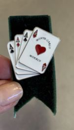 VINTAGE Monte Carlo Gambling Cards Pin ( Gift Wrapped)