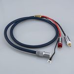 6N OFC Silver Shield RCA to 5-Pin DIN Audio Phono Tonearm Cable with Ground Wire