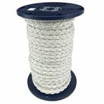 14mm White 8 Strand Nylon Rope x 50m On A Reel, Anchor, Boat Mooring, Yacht