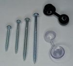 CORRUGATED SHEET FIXINGS 11/2 - 3"  ROOFING SCREWS AND BLACK OR CLEAR STRAP CAPS