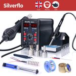 750W Soldering Iron Station kit Fast Heating LCD Hot Air Gun SMD Rework Station