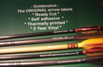 Custom Arrow Shaft Stickers / Decals / Labels -  3 X 12 - Goldenshot