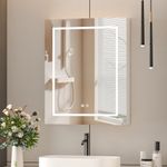 Bathroom Mirror Cabinet with Shaver Socket Demister 3 LED Light Storage Cupboard