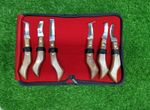 6pc Farrier Hoof Trimming Tool Set Horse Equine Hoof Care Wooden Handles + Case
