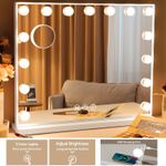 Large Hollywood Vanity Makeup Mirror Smart Touch With 15 Dimmable LED Light Bulb