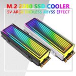 5V 3Pin ARGB M.2 2280 SSD Heatsink RGB Aluminum Cooler Nvme PC