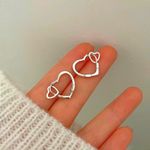 925 Sterling Silver Heart Drop Hoop Earrings Womens Girls Jewellery Gifts UK