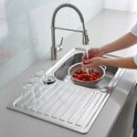 304 Brushed Stainless Steel Kitchen Sink, 80x44cm, Reversible Drainage Plate