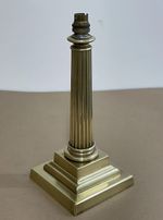 Victorian Brass Corinthian Column Table Lamp 36cm Antique C1880