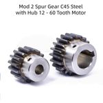 Spur Gear C45 Steel with Hub 12 - 60 Tooth Motor Pinion Hardened Precision Mod 2