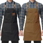Waxed Canvas Tool Work Shop Apron Heavy Duty Woodworking Chef Workshop Unisex UK