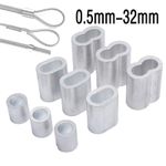 1-50pcs Aluminum Crimping Loop Sleeve Wire Rope Sleeves Double Barrel Ferrule