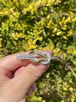 Vintage Attwood And Sawyer Crystal Knot Brooch Signed Gold Tone
