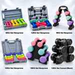 Neoprene Hex Dumbbell Set With Carry Stand Anti-Roll Anti-Slip Weight Lifting