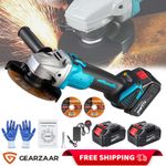 For Makita 21V 125mm Cordless Angle Grinder Brushless W/ 2Battery & Charger Kit