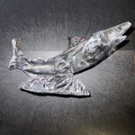 Waterford Crystal 8" Shark Paperweight on a Wave