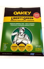 Norton Oakley Liberty Green x10 Pack  Assorted Sandpaper 60,80,120 grit