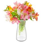HEFTMAN Glass Flower Vase 20cm Tall Handmade Clear Floral Decorations Bouquets
