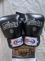 Fairtex BGV1 Muay Thai Boxing Bag Gloves 12oz 14oz 16oz Sparring Gloves Black Uk