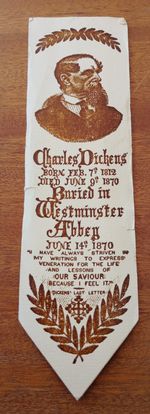Charles Dickens Funeral 1870 🪦Vintage Card Bookmark VINTAGE!! B2