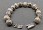 Vintage Mexico Sterling Silver Beaded Bracelet – TM‑135 – 925 – 30.4g – 8”