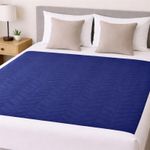 2 x Incontinence Navy Blue Washable Bed Pads With Tucks 85 x 115 cm - Reusable