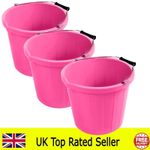 Pink Builders Bucket 15L Feed Buckets Multi Pack of 3 3 Gallon