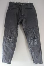 ASHMAN BLACK COWHIDE LEATHER BIKER TROUSERS: WAIST 36 INCH/INSIDE LEG 30 INCH