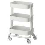 IKEA RASKOG Trolley White 3 Tier Cart 28x38x61 Storage Kitchen Bathroom Office