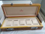Omega 5-Slot Wooden Watch Box Case with Locks (Display & Storage)