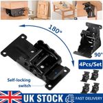 4 x Folding Table Chair Leg Hinges 90°-180° Self-Locking Bracket Hinge Hardware