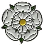 Yorkshire White Rose Lapel Pin badge FREE P&P