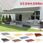 3/4/5/6M Retractable Awning Manual Outdoor Garden Canopy Patio Sun Shade Shelter