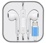 Wired Lightning Earphones for iPhone 7–14 | Mic -Volume Control | Clear Sound