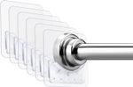 Prasacco 6 Pcs Shower Curtain Rail Adhesive Shower Curtain Rod Holder No Drill 