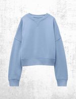 Womens HUSH Sweatshirt Crew Neck Long Sleeve Boxy Dusty Blue