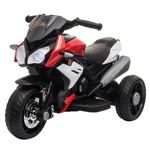 HOMCOM Kids Electric Ride On Motorcycle Red 6V Three Wheels Lights Music Horn