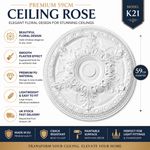 Ceiling Rose Premium 59 cm Large Floral Ceiling Medallion for Light Fittings K21