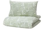 Ikea TROLLDOM Duvet cover 1 pillowcase for cot- animal pattern green 