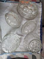Jelly Moulds Glass Vintage Five Different Designs